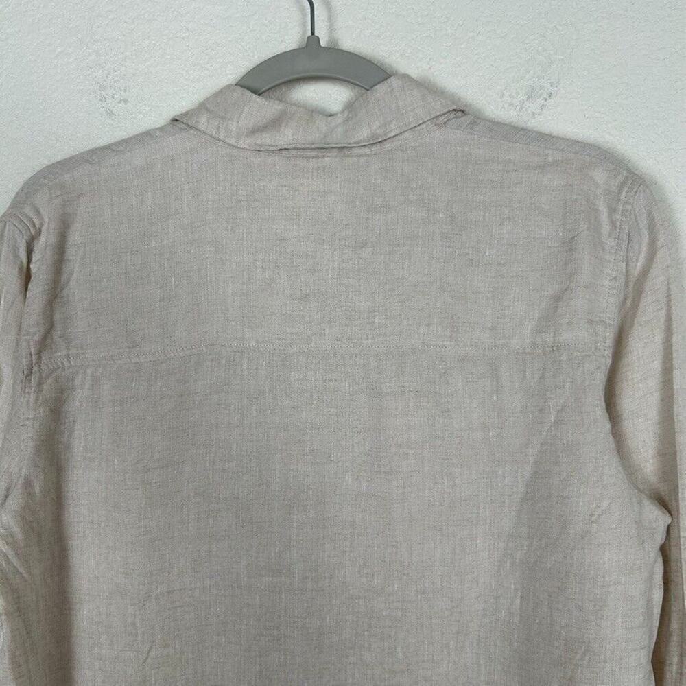 H&M Light Beige Button-Down Linen Blend Shirt - Picture 5 of 9